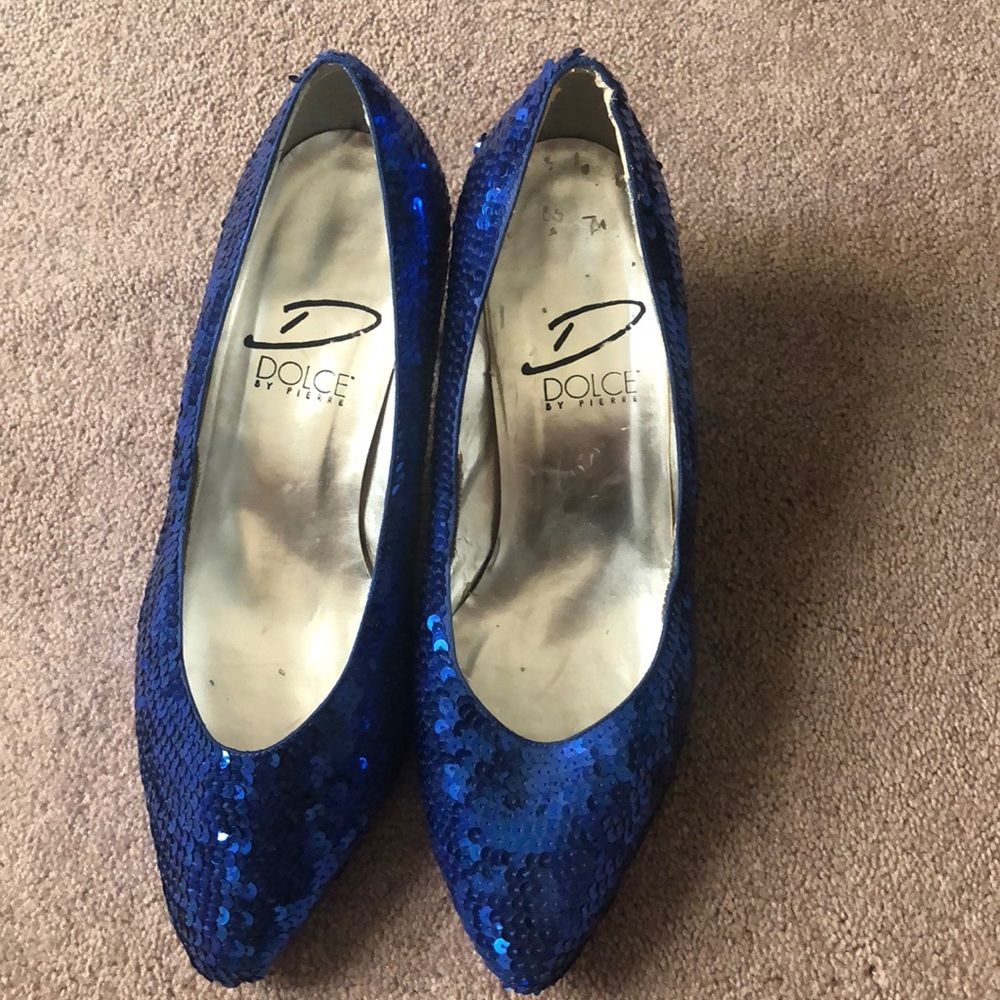 Royal Blue Sequin Shoes